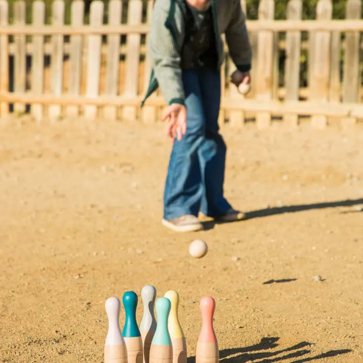Kids Wooden Bowling Set