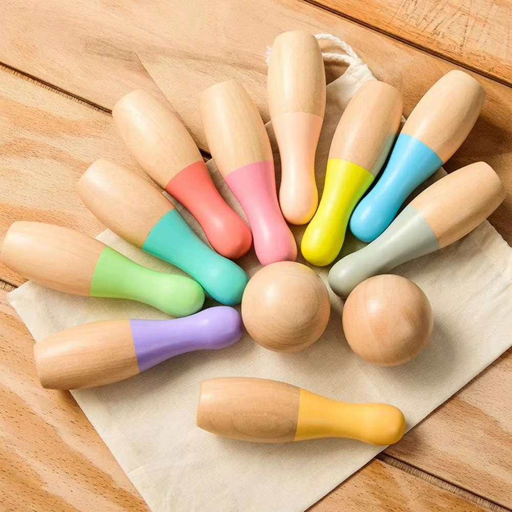 Kids Wooden Bowling Set