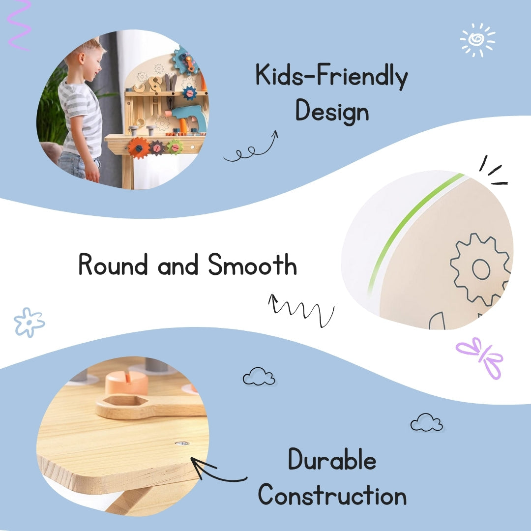 Wooden Workbench Playset for Kids