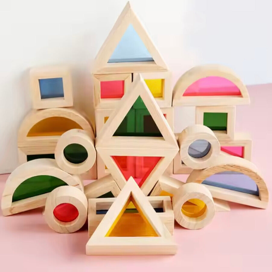 Montessori Wooden Rainbow Puzzle – Stacking Educational Toy for Toddlers and Kids