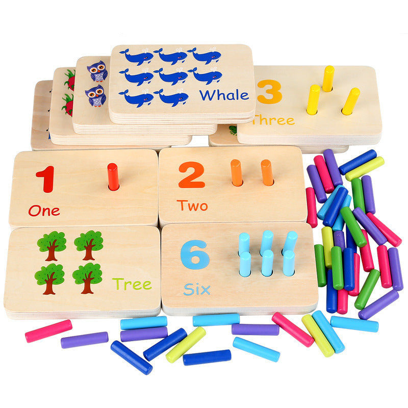 Montessori Wooden Counting Peg Board – Educational Math Toy for Kids