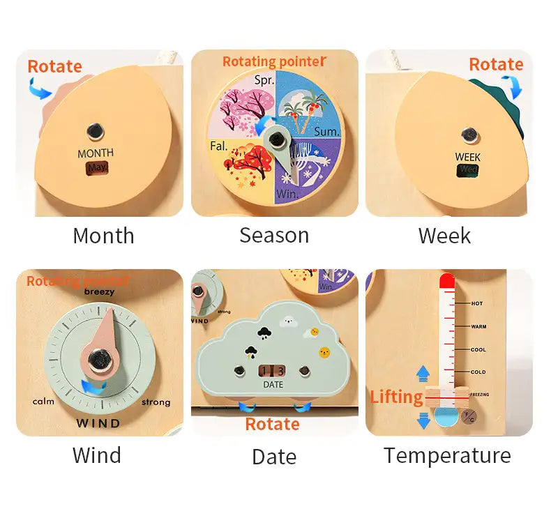 Montessori Busy Board with LED Light – Wooden Sensory Activity Toy for Toddlers