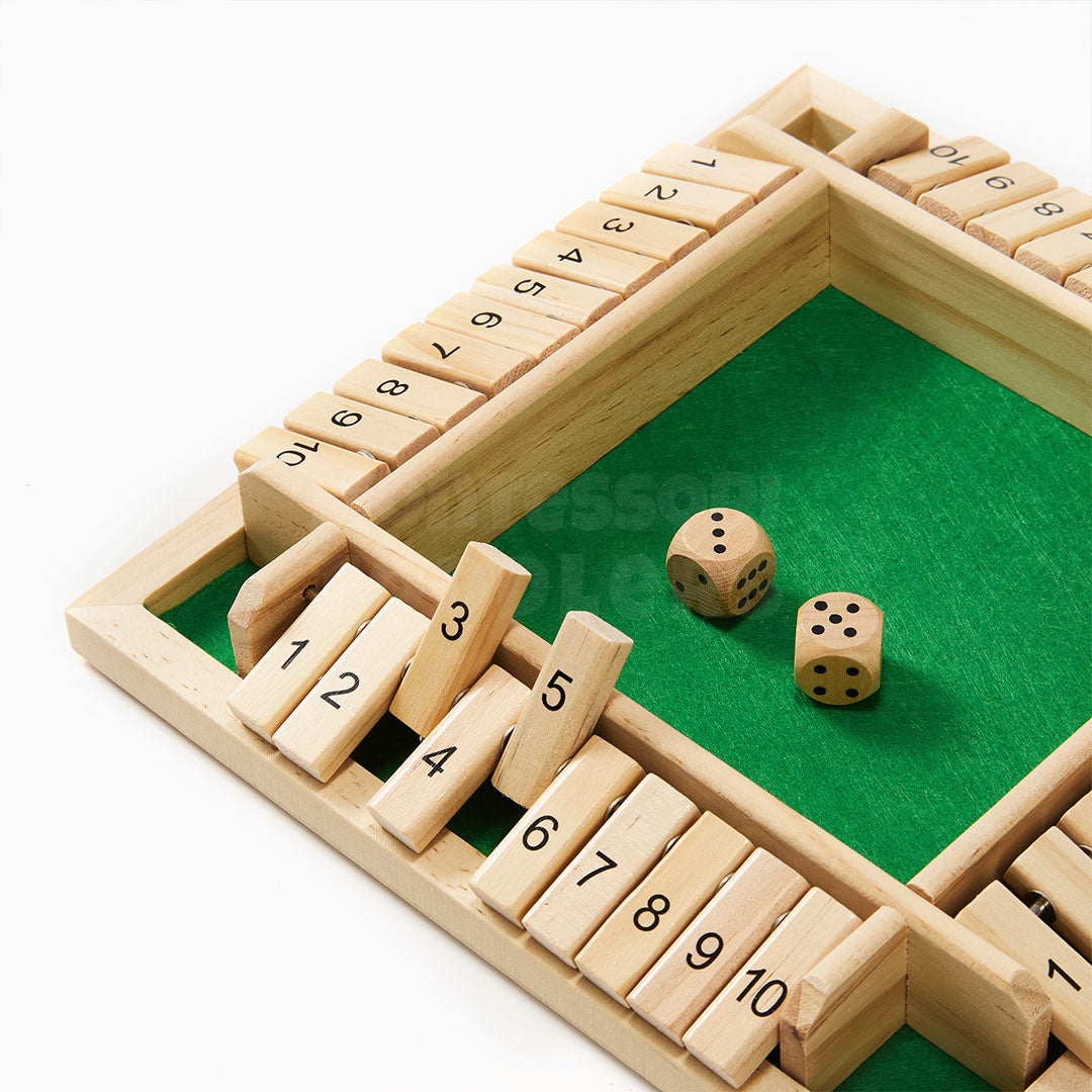Shut the Box Wooden Dice Game – Montessori Math and Strategy Game for Children and Families