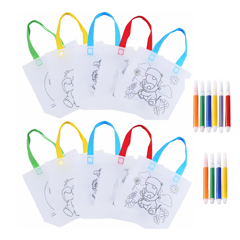 DIY Graffiti Bag with Markers – Kids Colouring Tote Art & Craft Activity