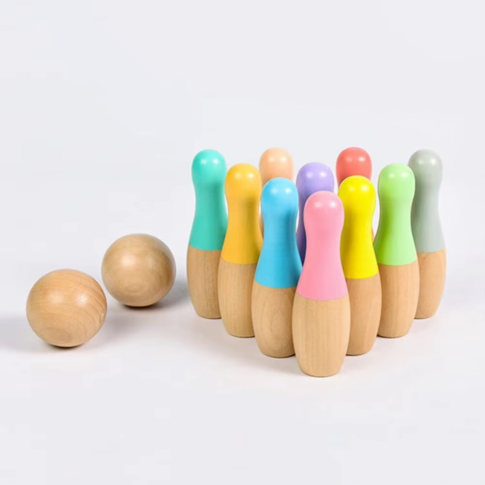 Kids Wooden Bowling Set