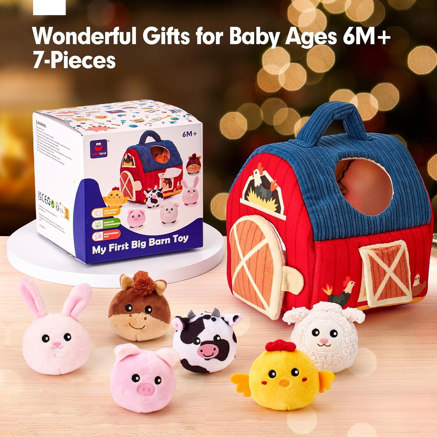 Montessori Farm Animal Plush Toys – Soft Cuddly Stuffed Animals for Kids