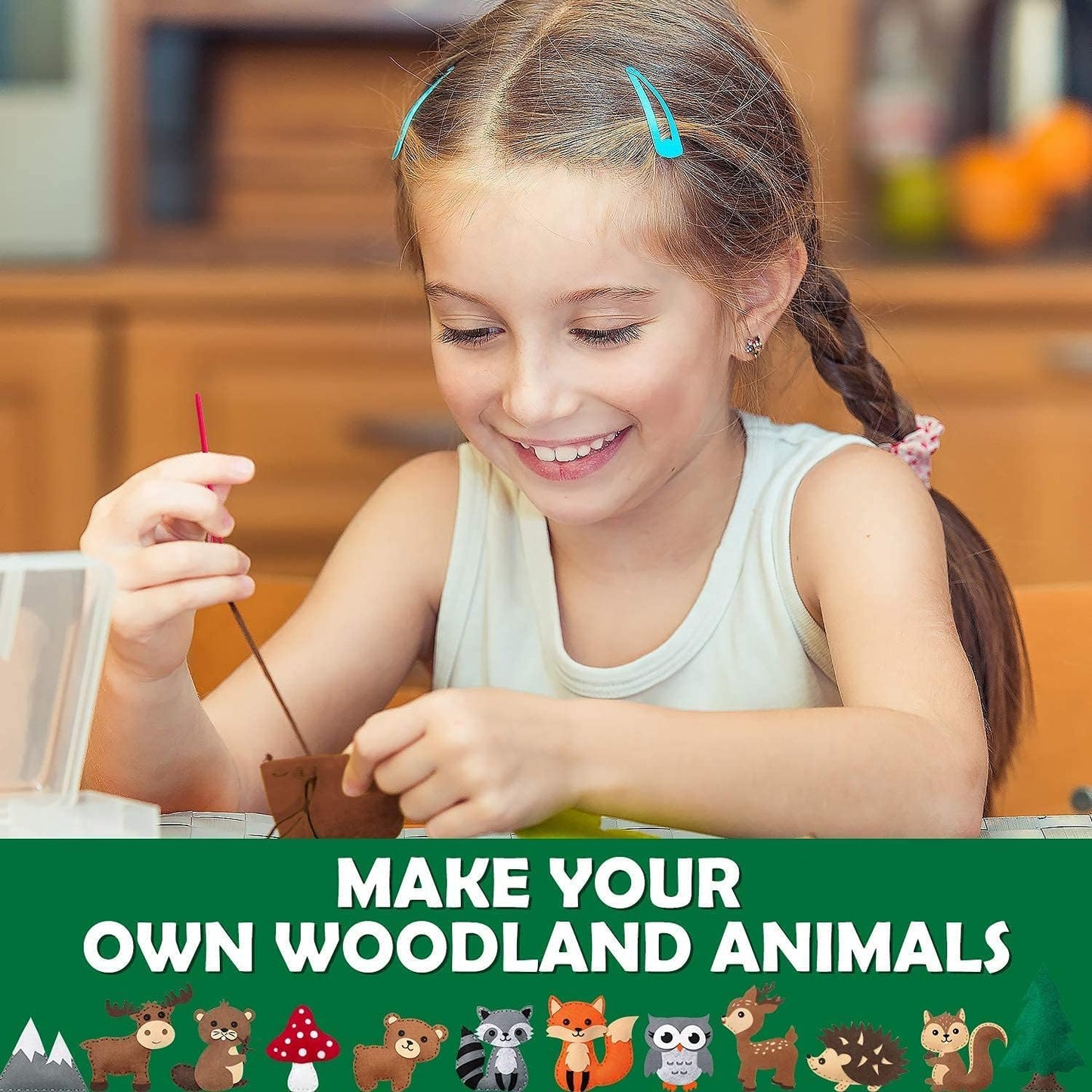 Wood Animals Sewing Craft Kit for Kids