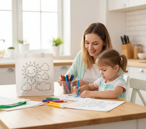 DIY Graffiti Bag with Markers – Kids Colouring Tote Art & Craft Activity