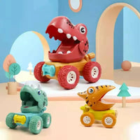 Dinosaur Monster Truck Toy – Push and Go Cars for Kids, Dino Race Vehicle Set