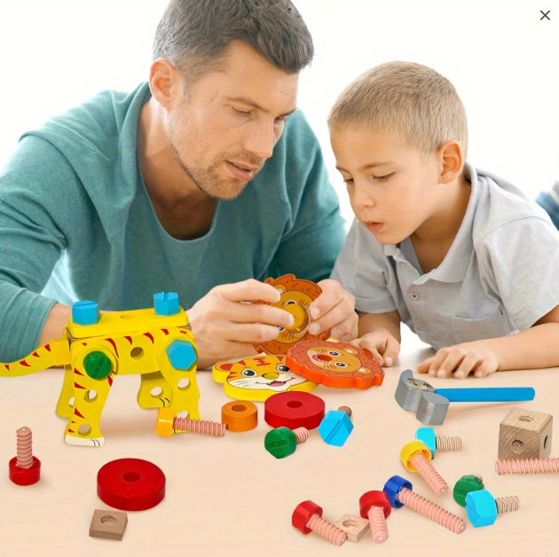 Montessori Wooden Tool Box for Kids – DIY Assembly & Building Construction Toy