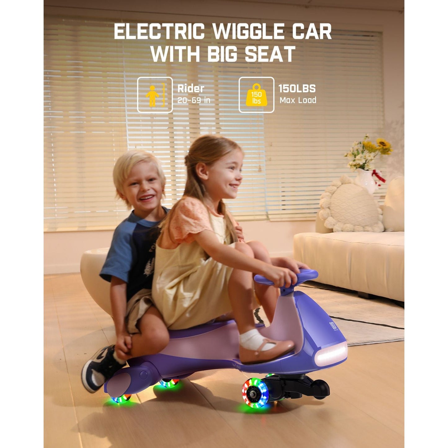Electric Wiggle Car with Pedals – Kids Ride-On Toy for Indoor & Outdoor Fun