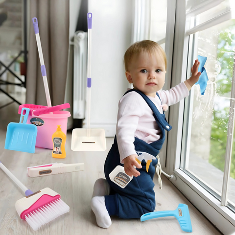 Kids Cleaning Play Set – Montessori Role Play Household Toy Kit for Toddlers & Little Helpers