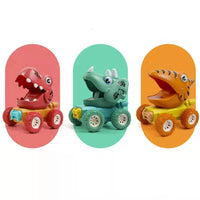 Dinosaur Monster Truck Toy – Push and Go Cars for Kids, Dino Race Vehicle Set