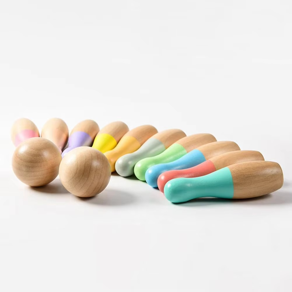 Kids Wooden Bowling Set