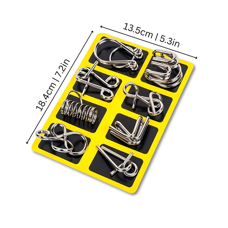 Metal Puzzle Rings β IQ Brain Teasers & Mind Game Set for Adults & Kids