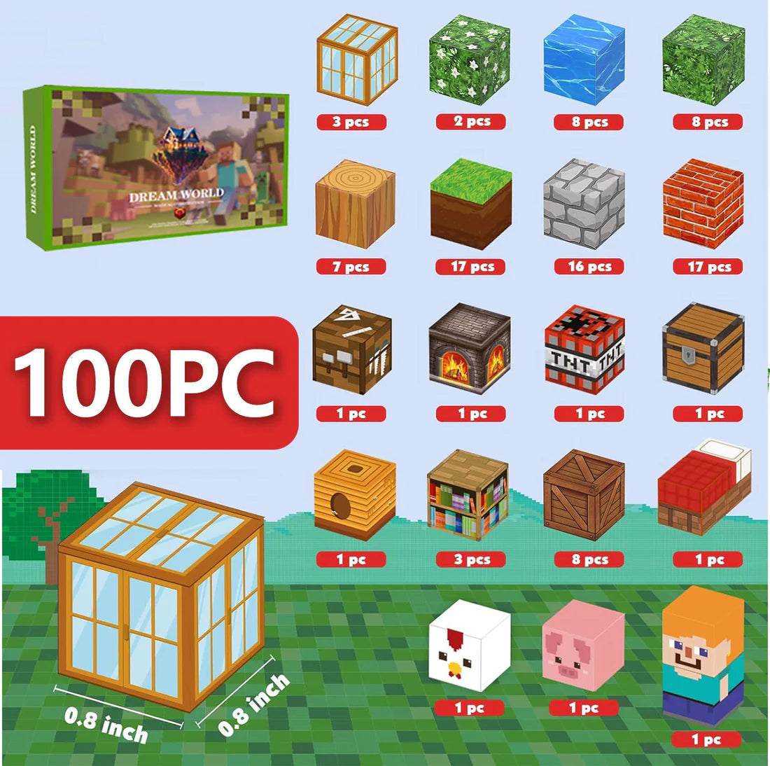 Magnetic Building Blocks Montessori Toy Set – STEM Educational Construction Tiles for Kids