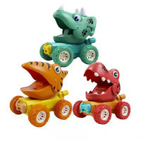 Dinosaur Monster Truck Toy – Push and Go Cars for Kids, Dino Race Vehicle Set