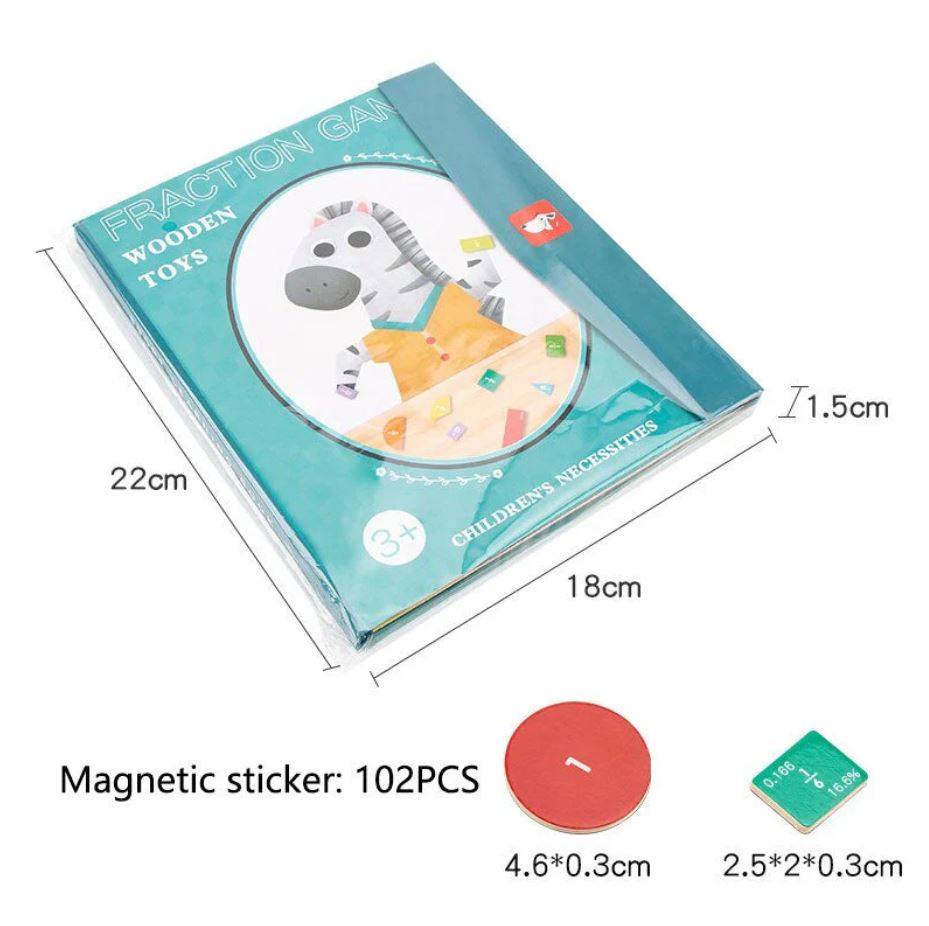 Magnetic Fraction Educational Puzzle