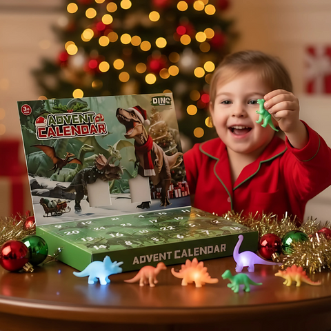 Dinosaur Advent Calendar for Kids – 24-Day Christmas Countdown with Surprise Dino Toys