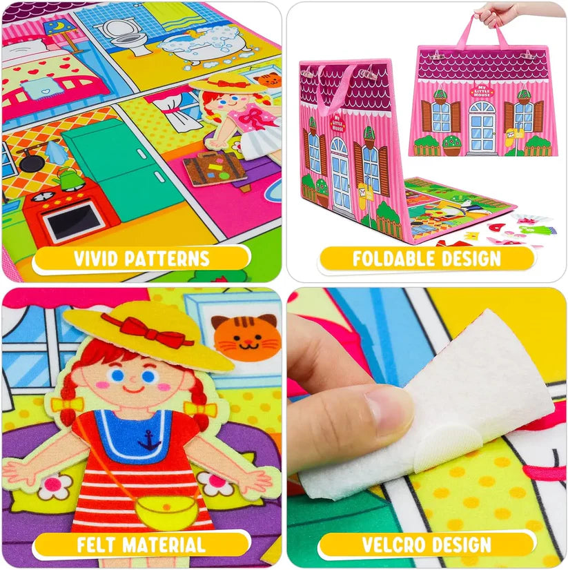 Montessori Busy Board - Dress Up Toy for Toddler Girls