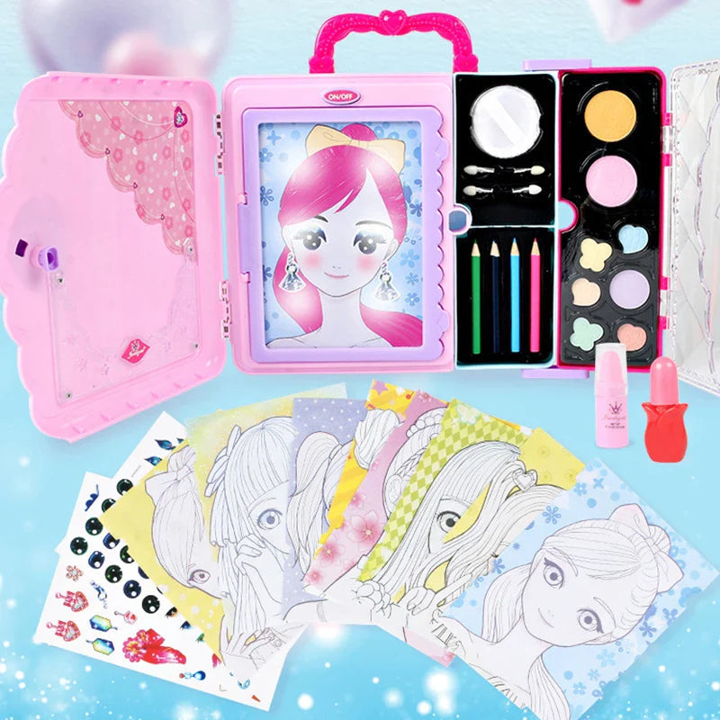 Kids Makeup Drawing Kit – Fantasy & Fun Face Painting Art Set