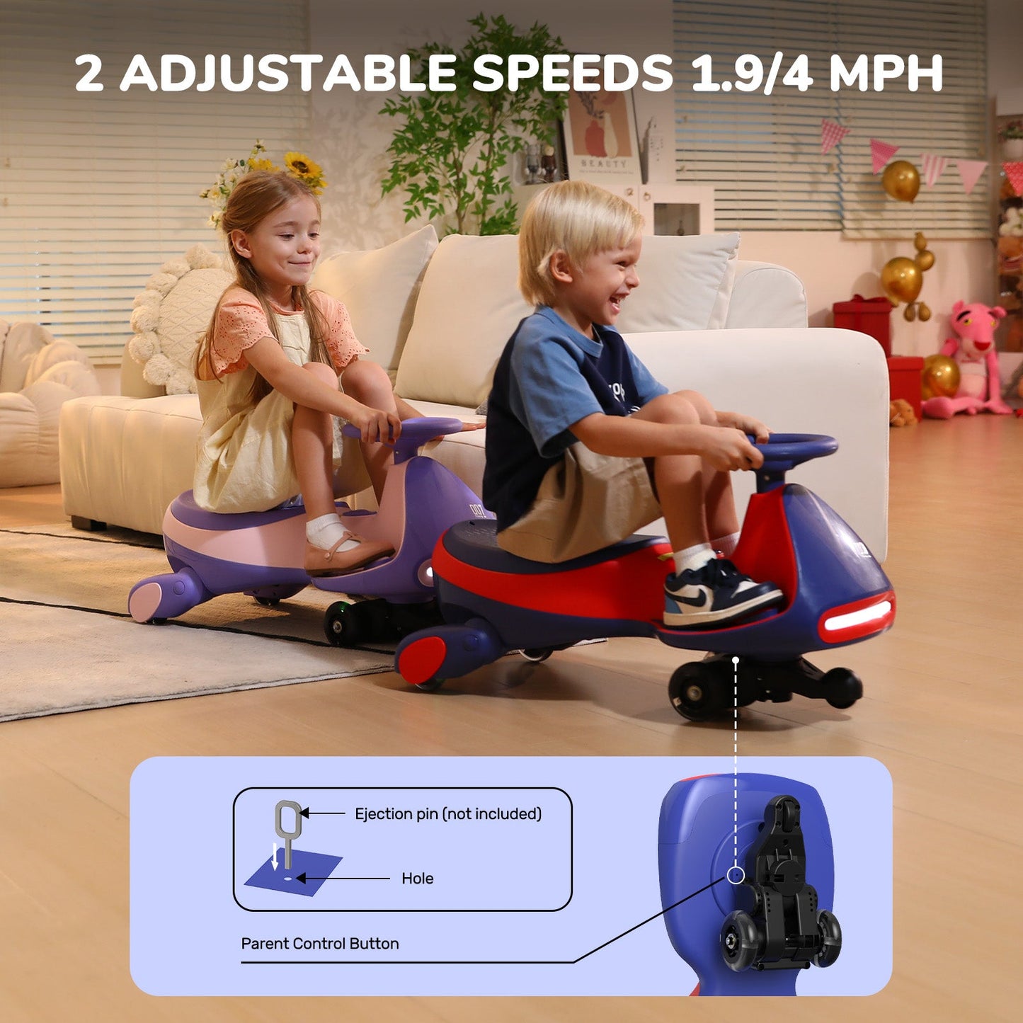 Electric Wiggle Car with Pedals – Kids Ride-On Toy for Indoor & Outdoor Fun