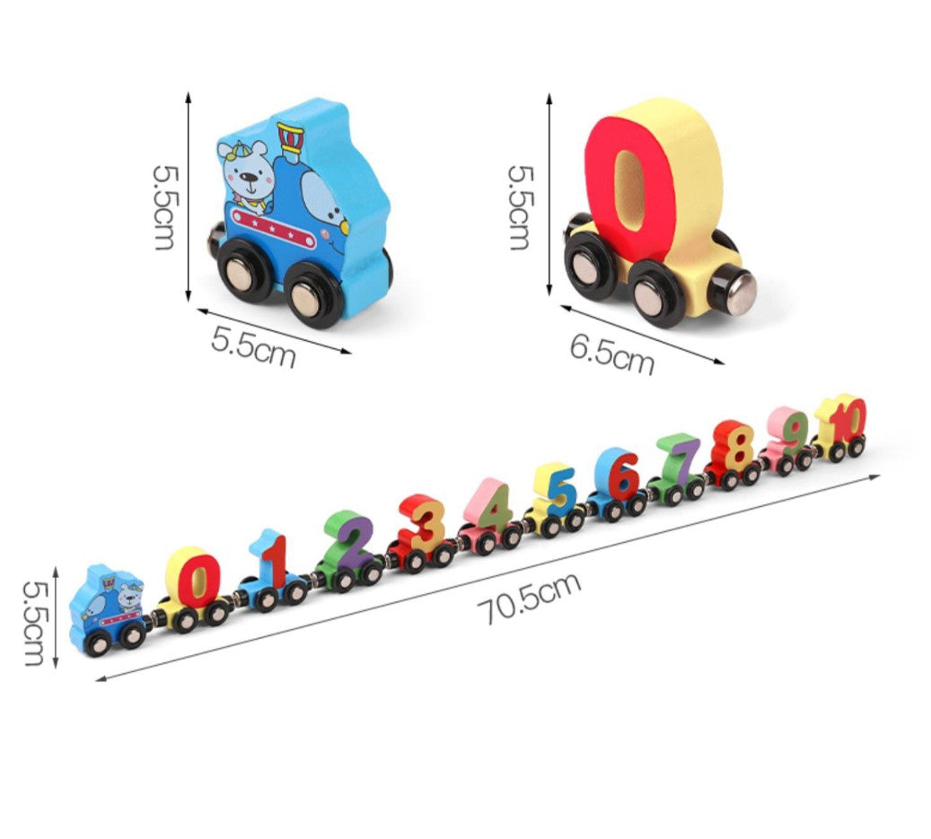 Letters & Number Magnetic Wodden Train