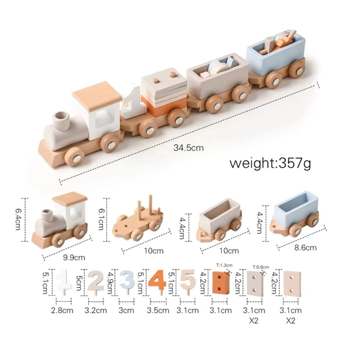 Montessori Wooden Train Set