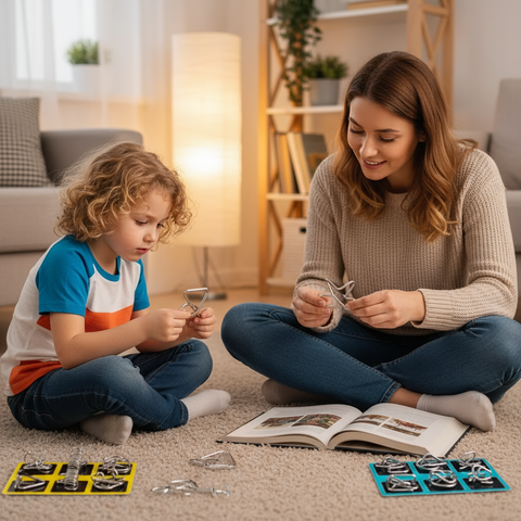 Metal Puzzle Rings β IQ Brain Teasers & Mind Game Set for Adults & Kids