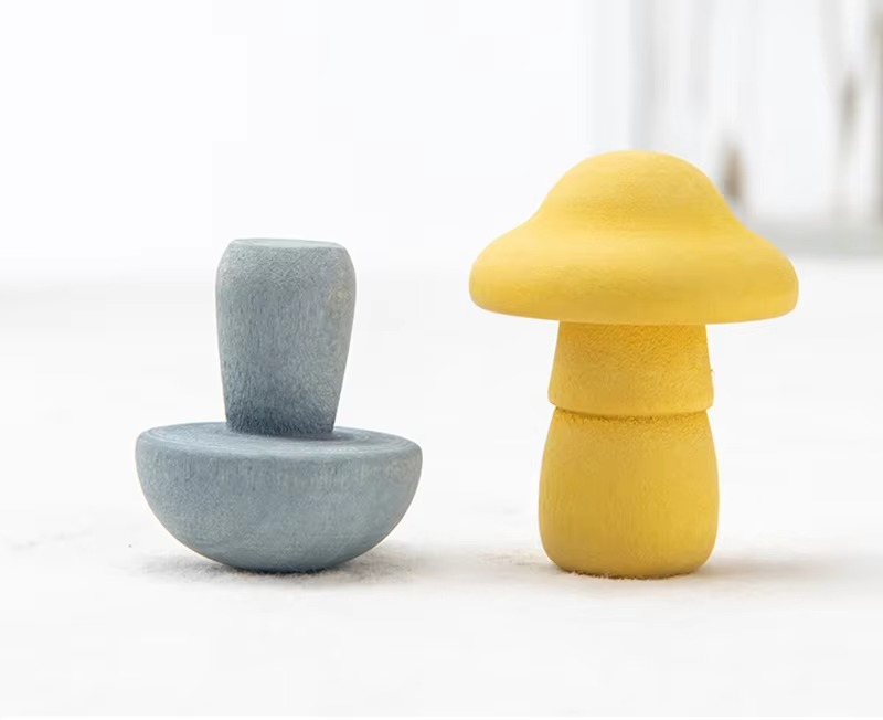 Montessori Wooden Mushroom Matching Blocks Toy
