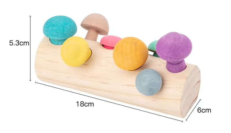 Montessori Wooden Mushroom Matching Blocks Toy