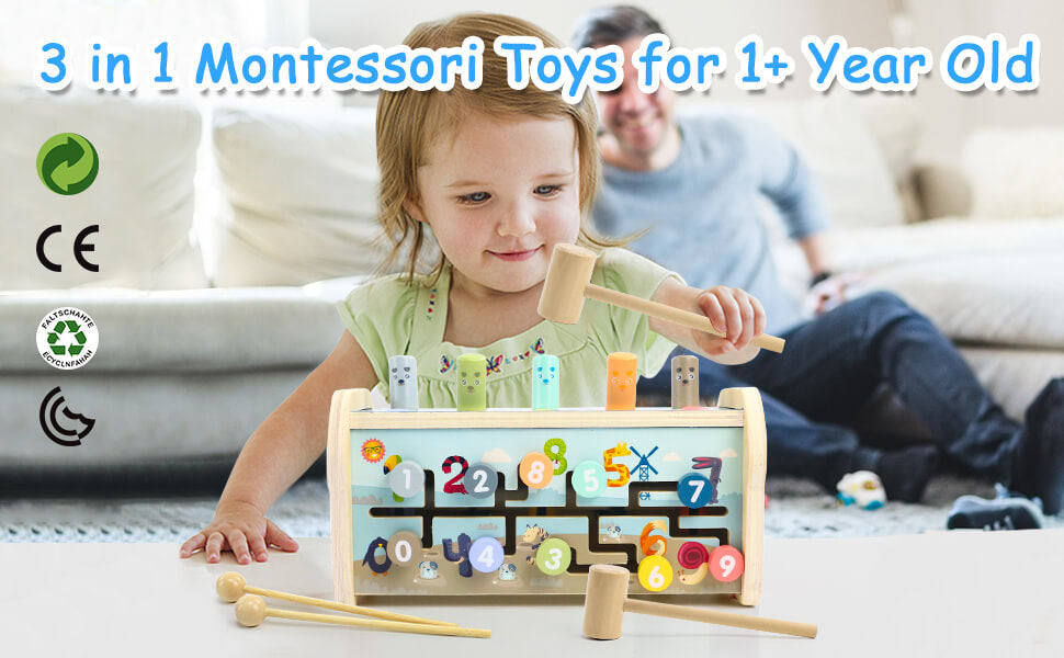 Dream Babies | 3 in 1 Montessori Wooden Educational Toy