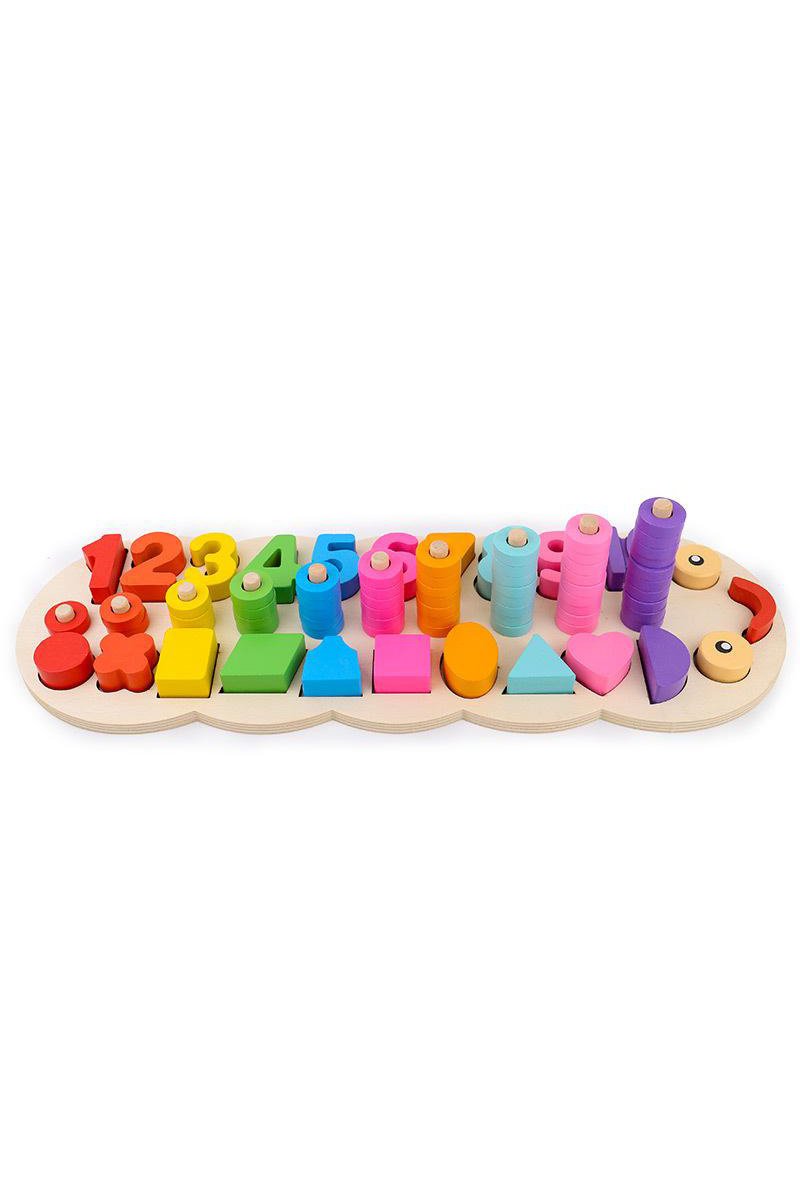 Number & Alphabet Wooden Caterpillar Montessori Toy