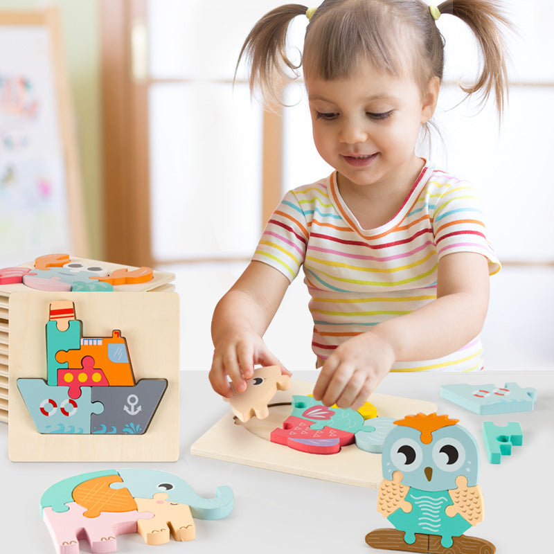 Level 2 Montessori Puzzles 6 Pack - Eco-Friendly Wooden Puzzles