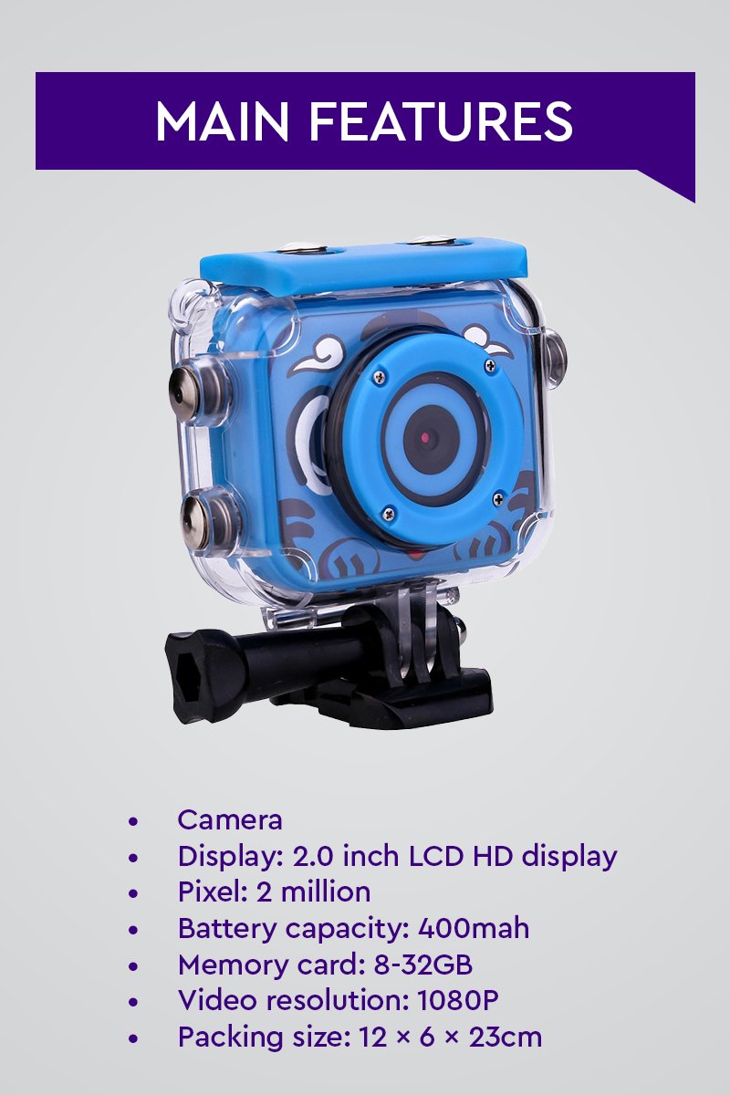 Mini Kids High-Quality Sports Camera
