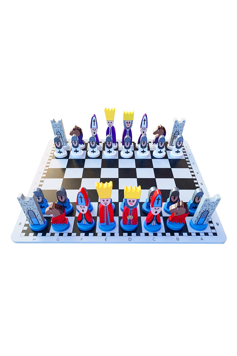 Educational Wooden Cartoon Chess Set