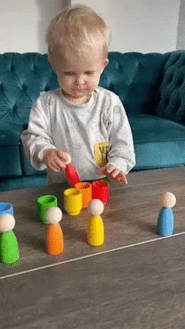 Peg Dolls in Cups Montessori Toy