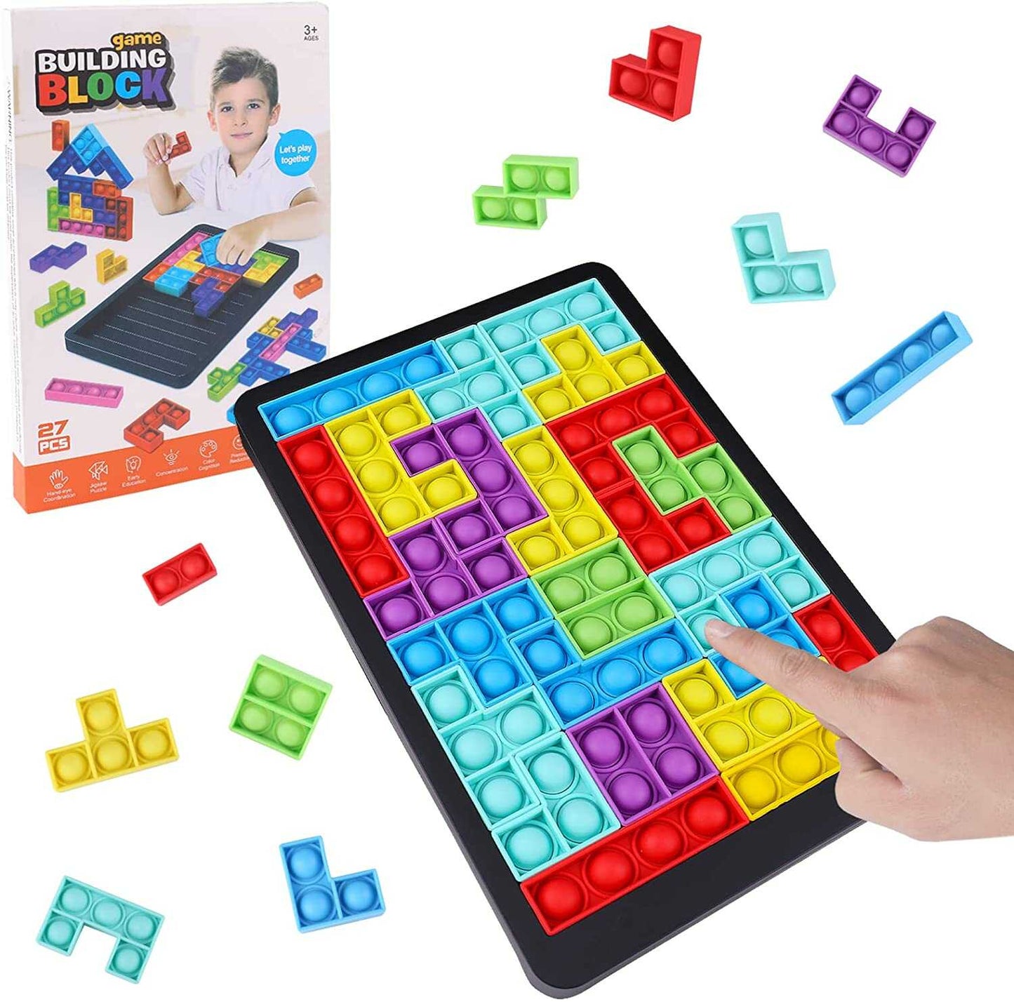 Montessori Australia TetrisPOP™ 2-in-1 Fidget Pop Puzzle