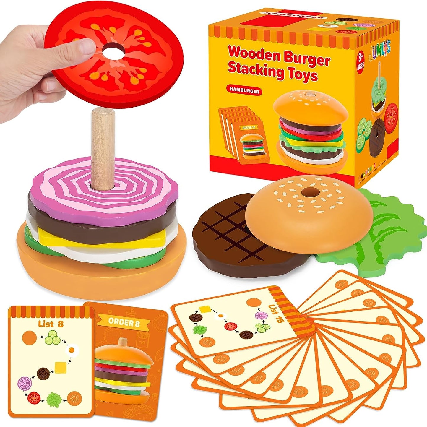Wooden Burger Stacking Toy