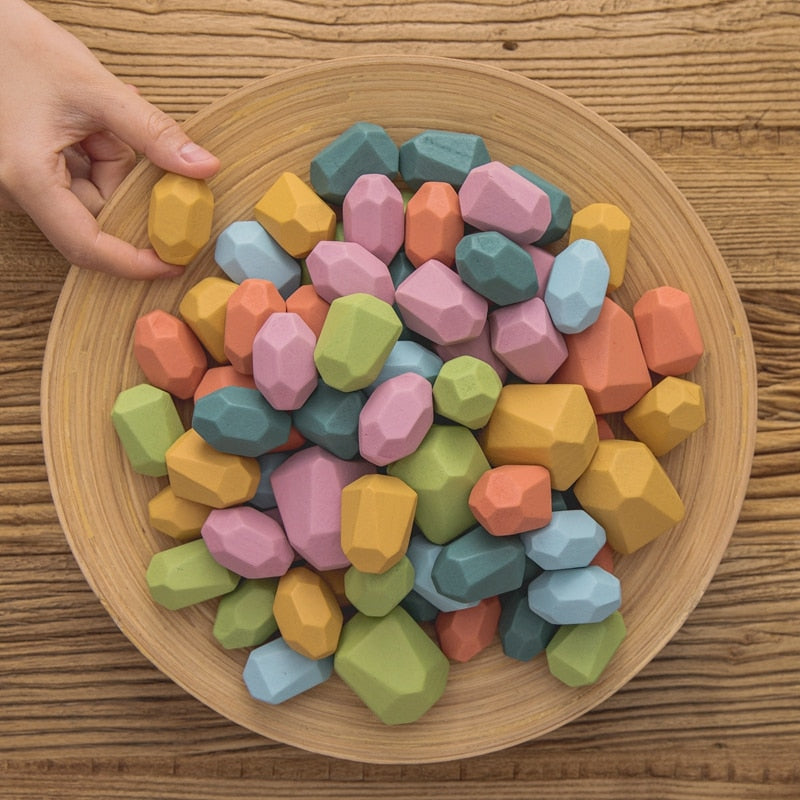 Montessori Wooden Stones (18 Pieces)