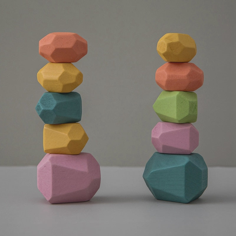 Montessori Wooden Stones (18 Pieces)