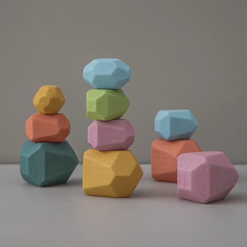 Montessori Wooden Stones (18 Pieces)