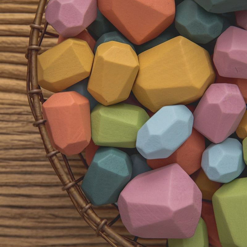Montessori Wooden Stones (18 Pieces)