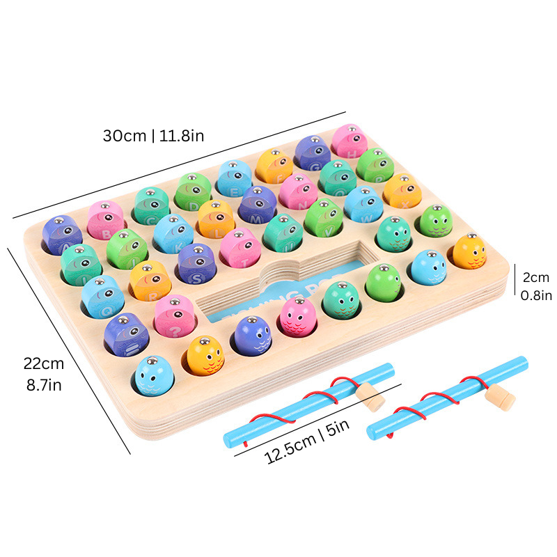 Montessori Magnetic Fishing Toys Game Puzzle Letter
