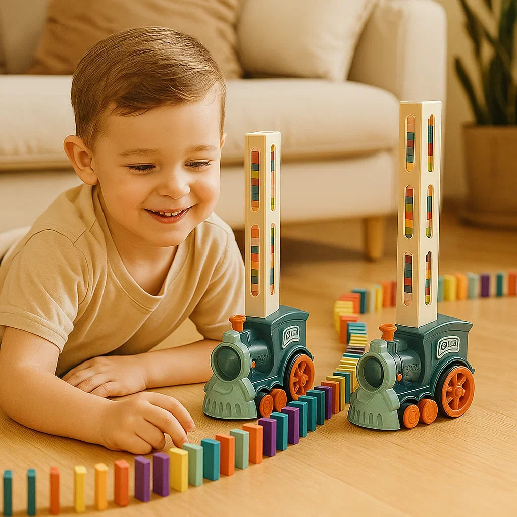 Automatic Domino Train Set for Kids