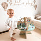 Wooden Activity Table with Abacus, Shape Sorter and Clock