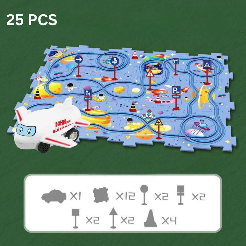 Puzzle Track Car Play Style Slot Toys