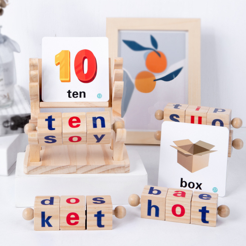 Wooden Spelling and Reading Blocks