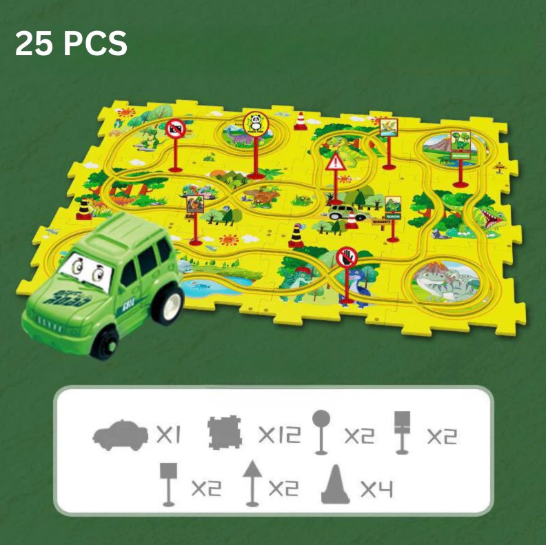 Puzzle Track Car Play Style Slot Toys