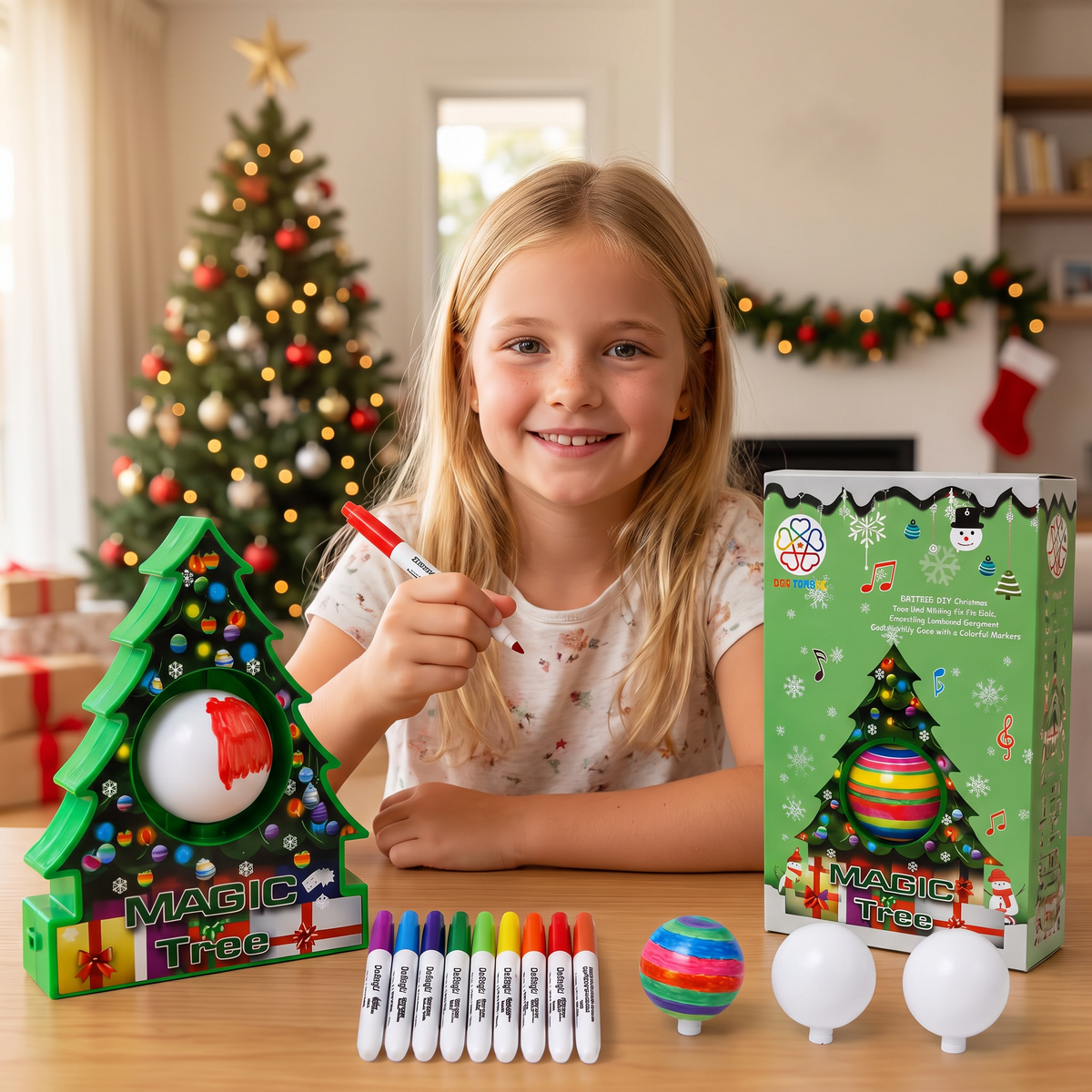 Christmas Ornament Painting Kit with Rotating Tree Stand